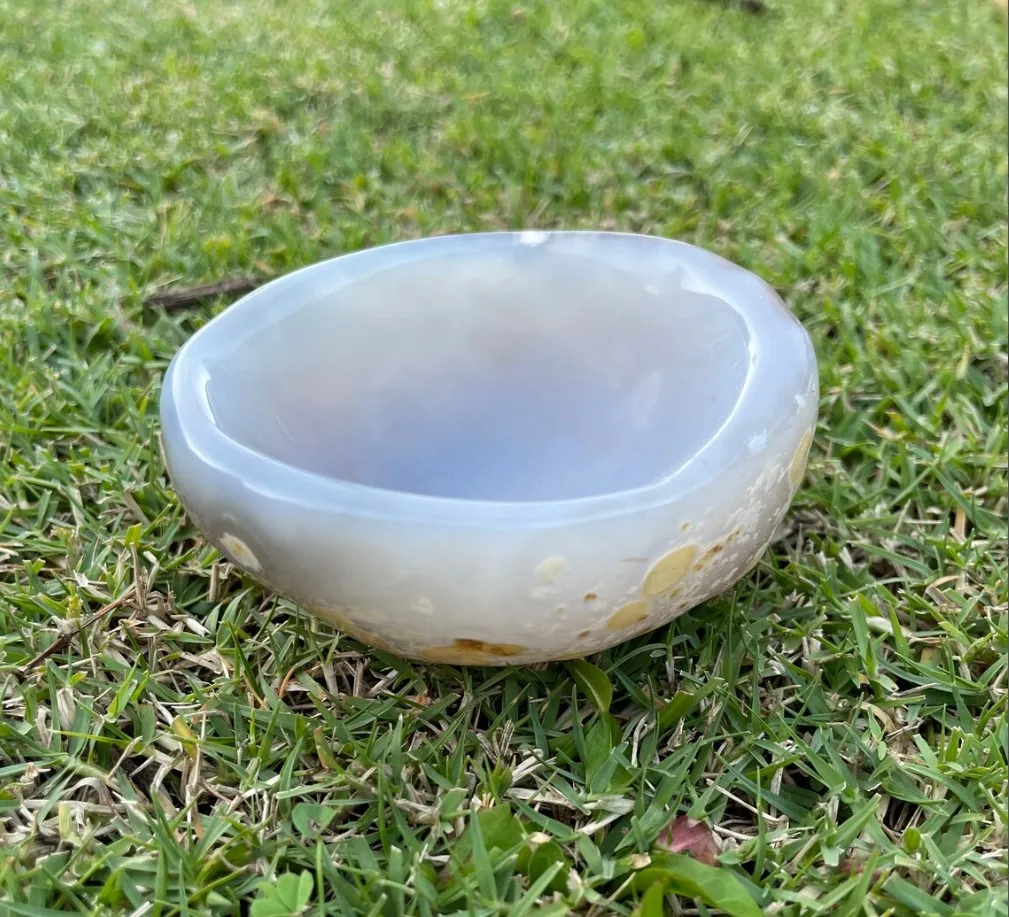 Natural Agate Bowl, Raw Quartz Crystal, Mineral Ashtray, Decorative Gift