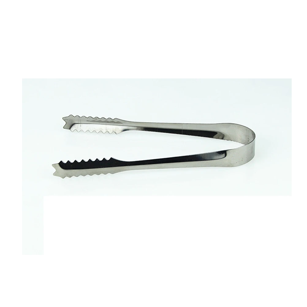 

10 Pcs Stainless Steel Ice Clip Mini Tongs Silicone Kitchen for Food Bar Cube Serving Bread Salad