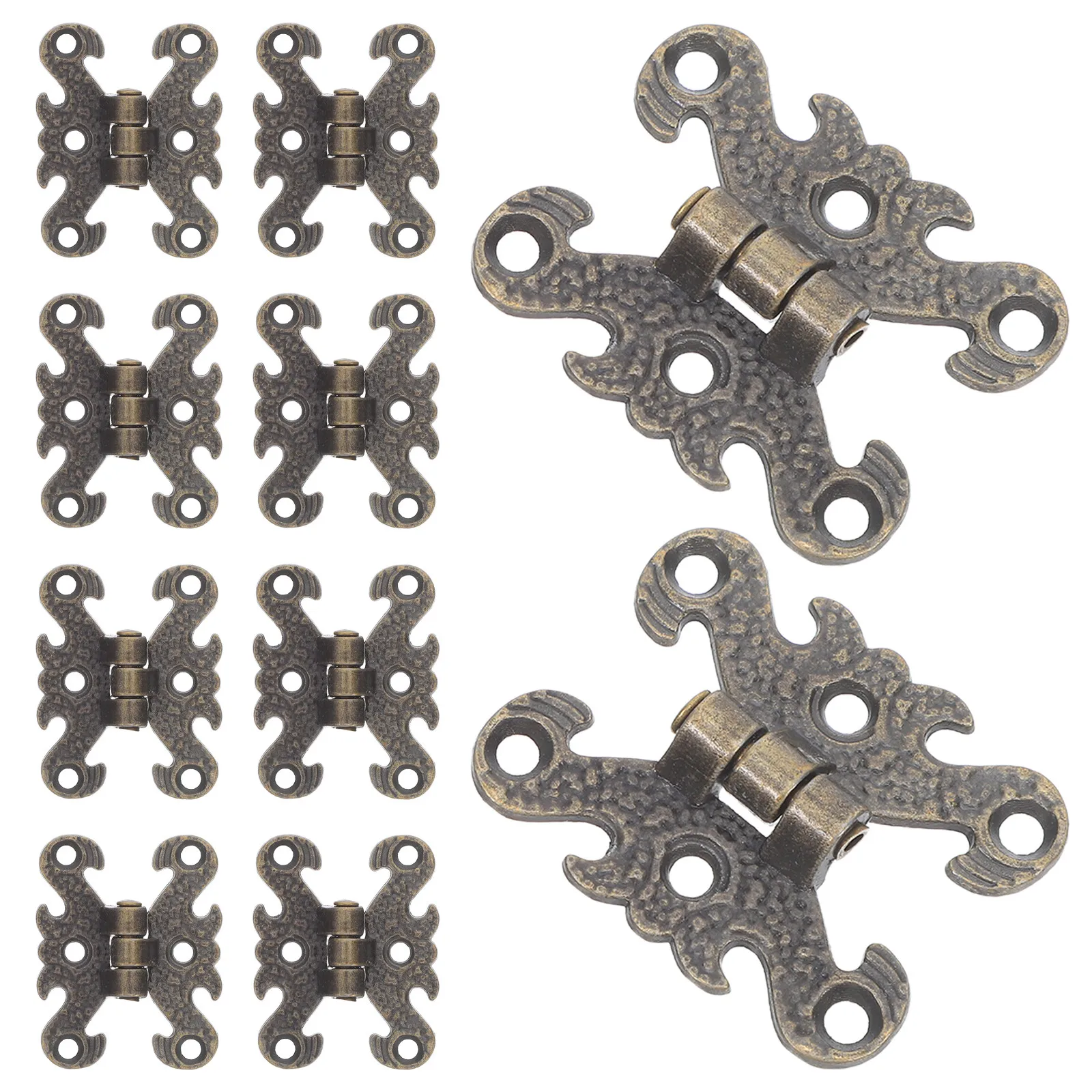 10Pcs -Style Decorative Hinges Small Golden Zinc Alloy Mini Hinges for Wooden Box Jewelry Making Chest Box Cabinet