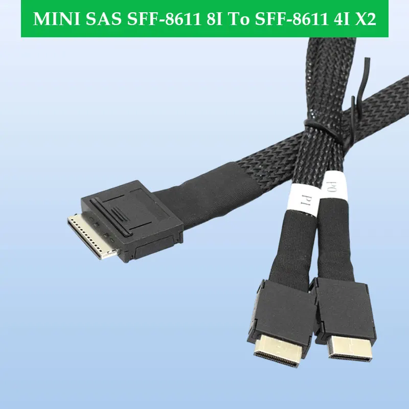 ADT-Link MINI SAS SFF-8611 8I To SFF-8611 4I X2 High Speed Server Internal Extension Cable PC Accessories Length Optional