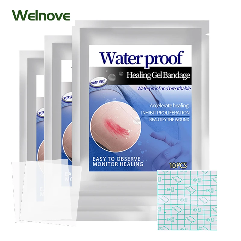 10/30Pcs Waterproof Band Aids Water Resistant Wound Strips for Swimming Bathing Adhesive Patches Bandages Disposable Dressings