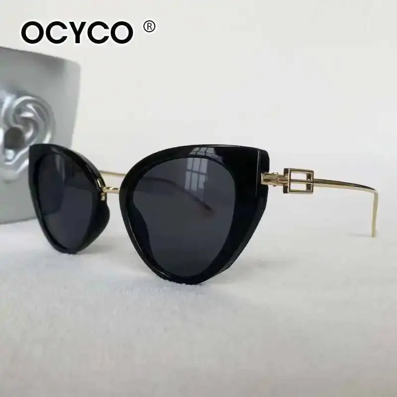 

Sexy Cat Eye Sunglasses Women 2025 Luxury Brand Vintage Oval Punk Metal Sun Glasses For Ladies Retro Eyewear Shades UV400