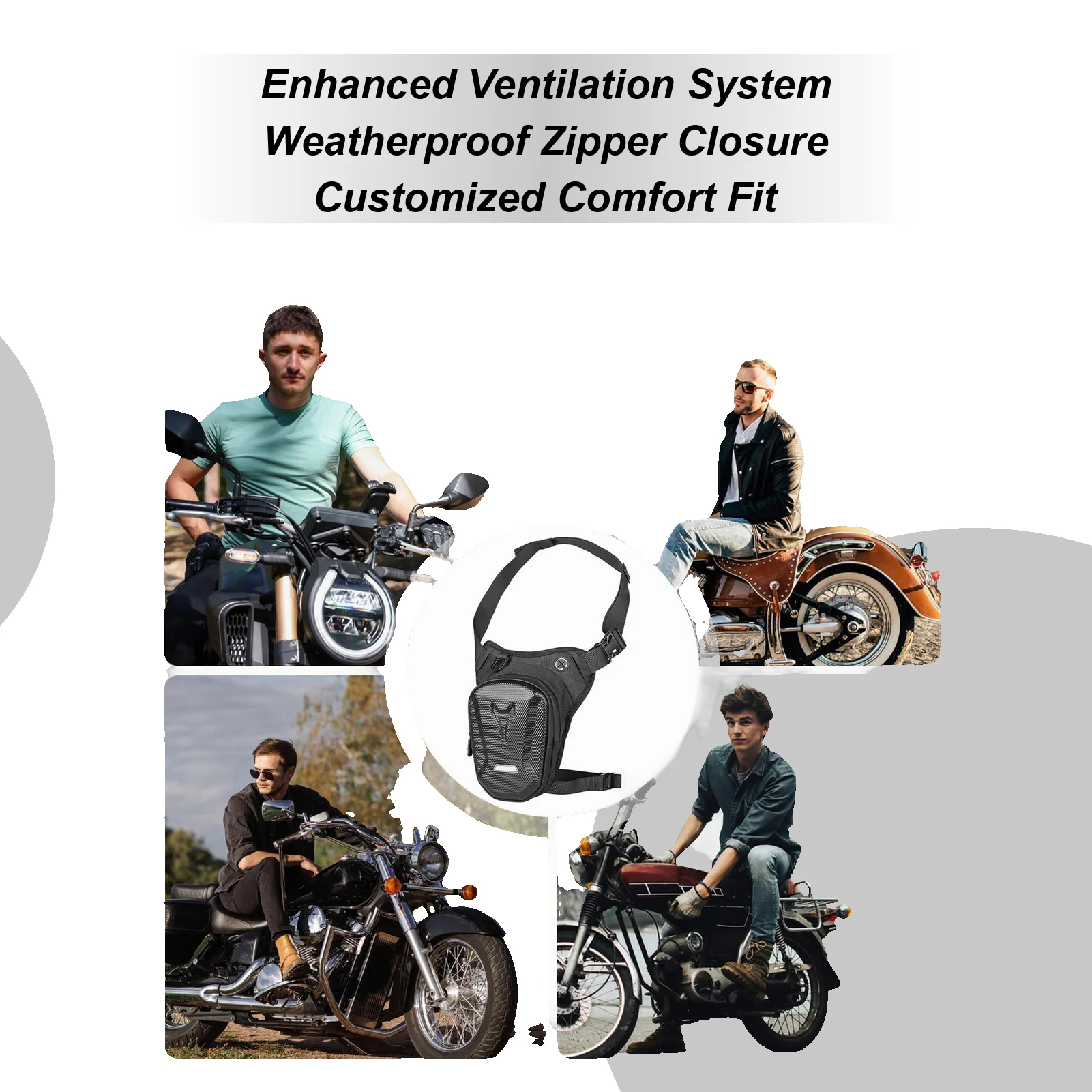 

Motorcycle Leg Bag Adjustable Pocket With Removable Strap Motorcycle Tank Phone Thigh Bag For Cycling Hiking Travel Outdoor Bike