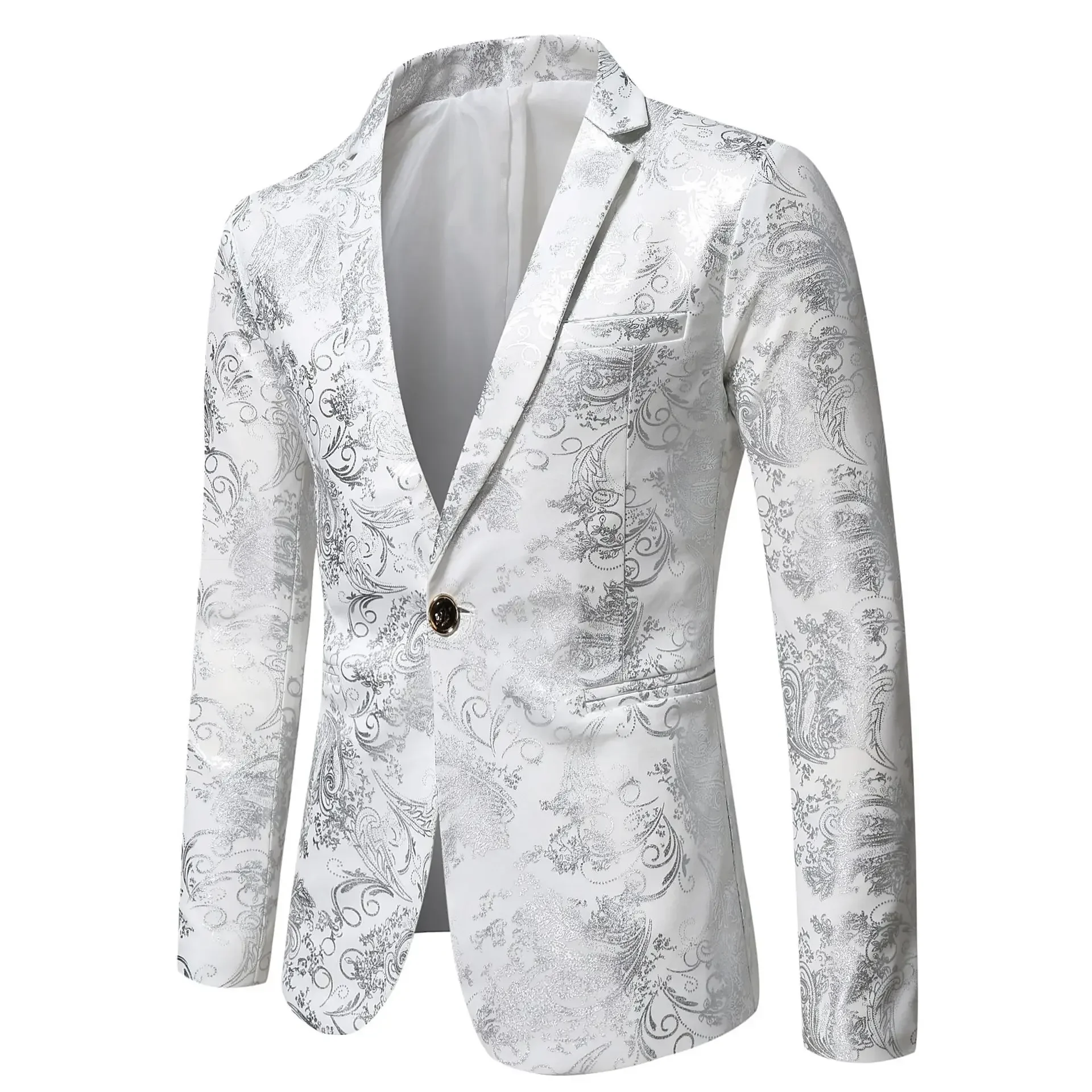 Mens Blazer Jacket Fashion Business Handsome British Style Casual Slim-fit Print Wedding Work Hot Chick At The Bar  Blazers