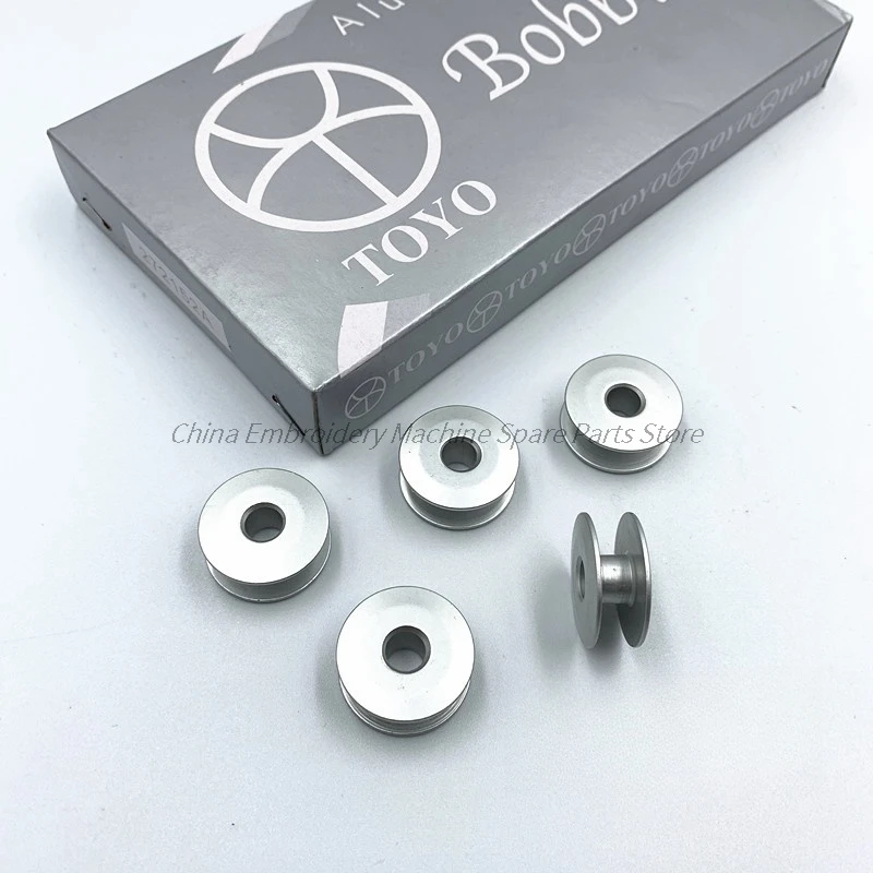 100PCS Toyo 1.0 Times Aluminum Bobbin Core White Bevel Outer Diameter 21mm Inner Hole 6mm Height 10mm Computer Embroidery