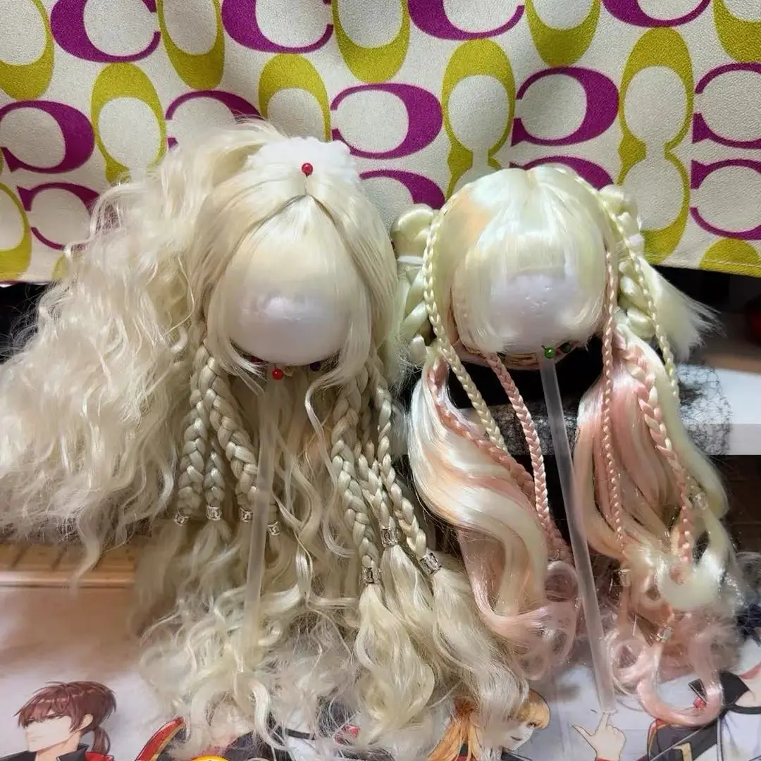 ผมสำหรับตุ๊กตา วิกผมหางม้าคุณภาพสูง ทำจากขนโมแฮร์ สำหรับตุ๊กตา BJD ขนาด 1/6 1/4 1/3 จัดส่งฟรี