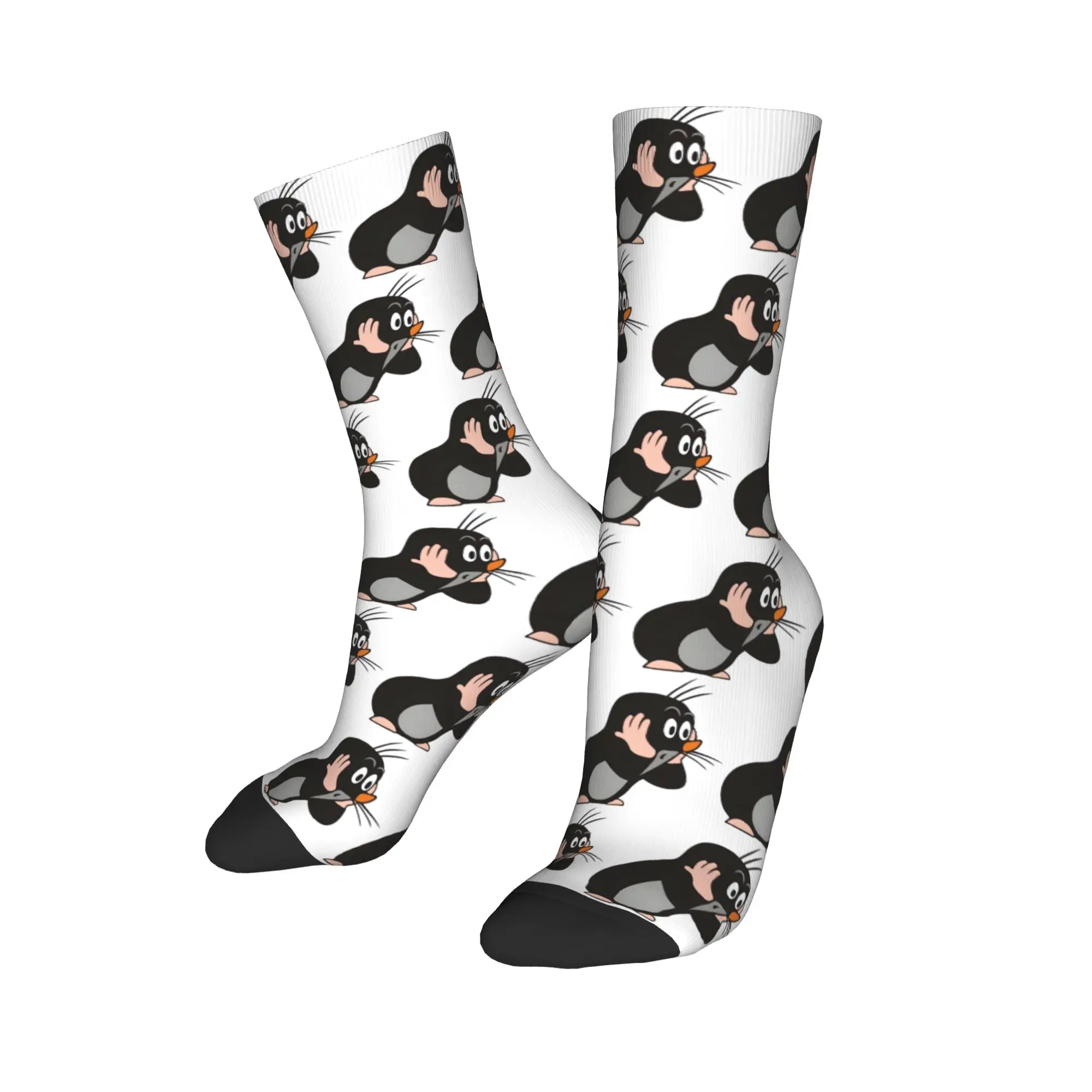 

Custom Kawaii Printed Curious Mole Cartoon Socks for Men Women Stretch Summer Autumn Winter Krtek Little Maulwurf Crew Socks