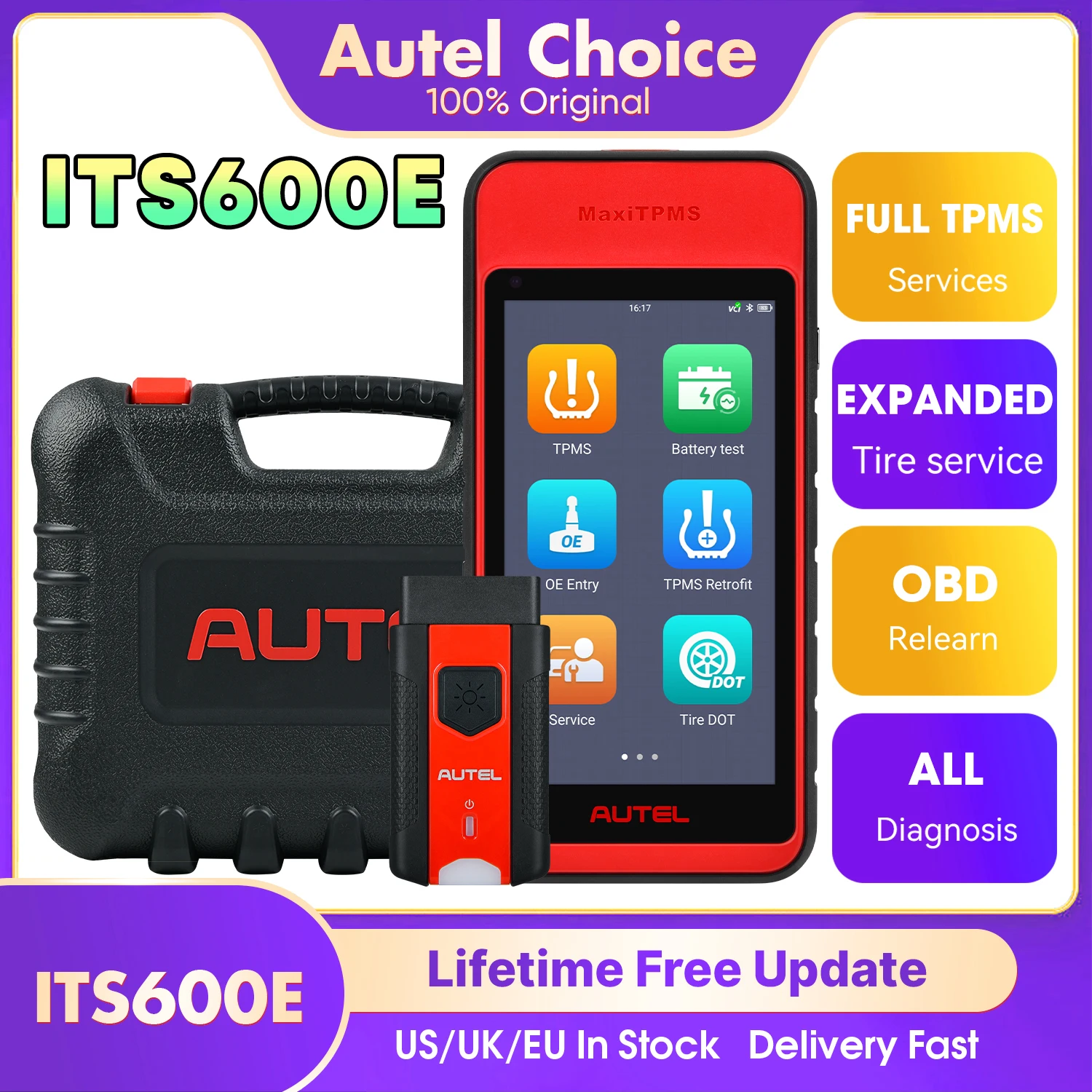 Autel MaxiTPMS ITS600 TPMS strumento di rilavorazione strumento di programmazione TPMS Relearn sensori TPMS diagnostica Scanner strumento per auto