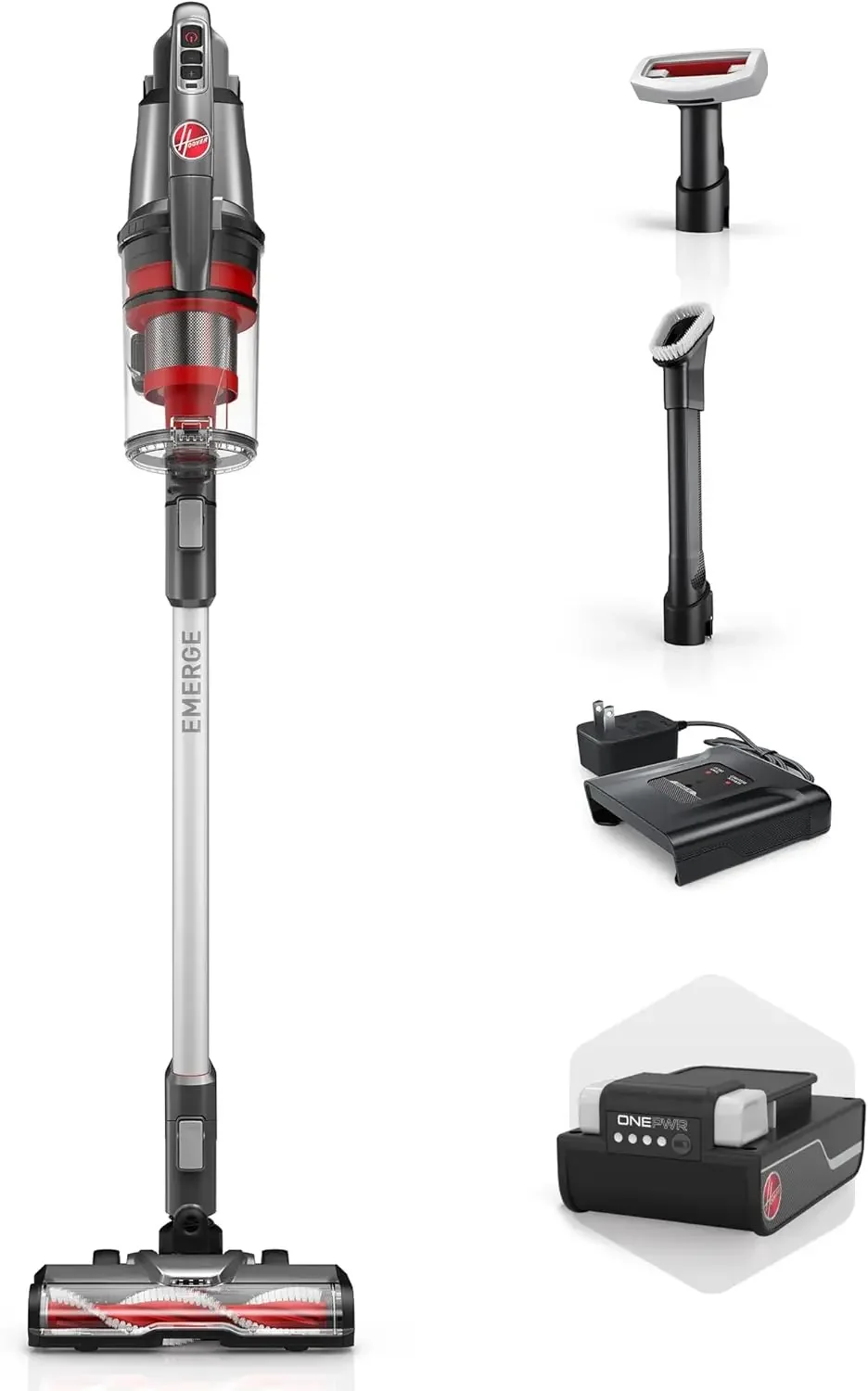 WindTunnel Emerge Cordless Lightweight Stick Vacuum Cleaner with Above Floor Cleaning Multi-Surface Brush Roll Self-Standing