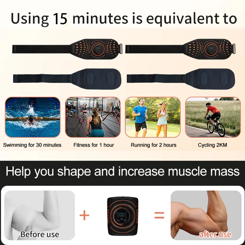 EMS Muscle Toner Arm Trainer Muscle Stimulator Toning Belt Arm Thigh Leg Massager Exerciser Home Gym Workout Fitness Equipment image 4