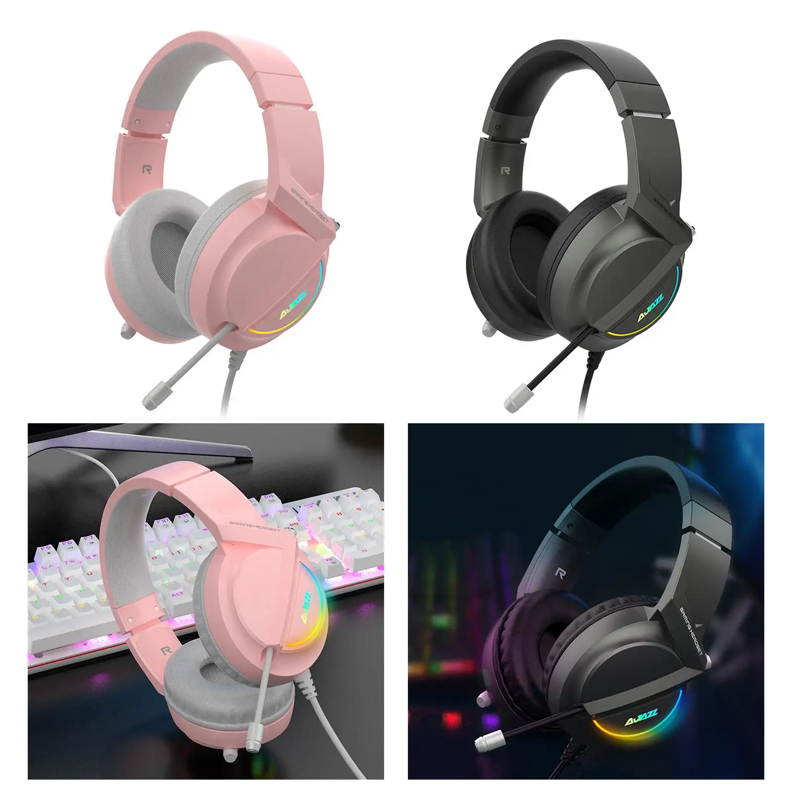 AX36 ruído cancelamento fone com microfone retrátil, fone copos