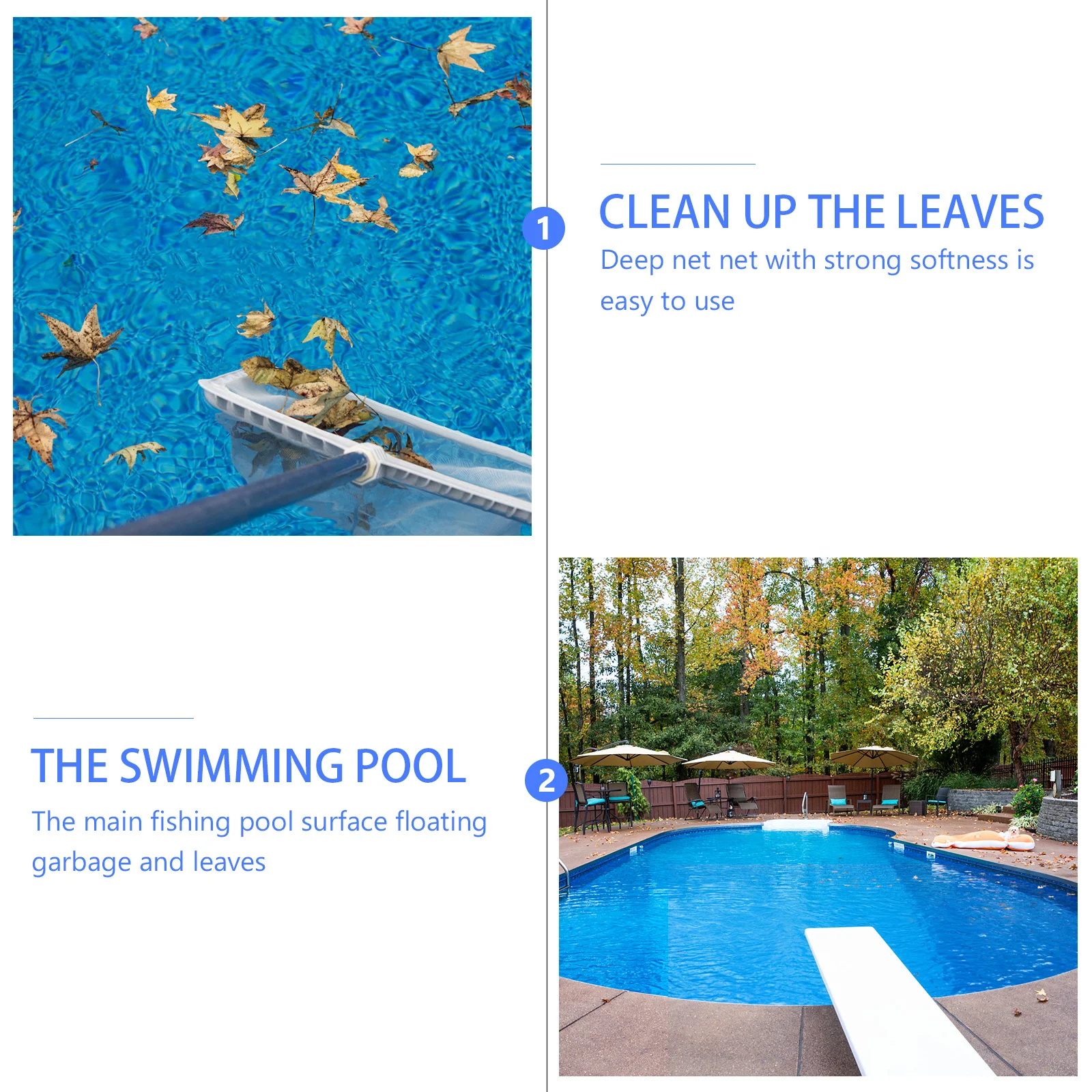1 مجموعة 1 مجموعة من قسط شبكة تنظيف حمام السباحة لإزالة حطام الأوراق غرامة شبكة مقشدة أداة خفيفة الوزن قابلة للتفكيك تنظيف البركة #1