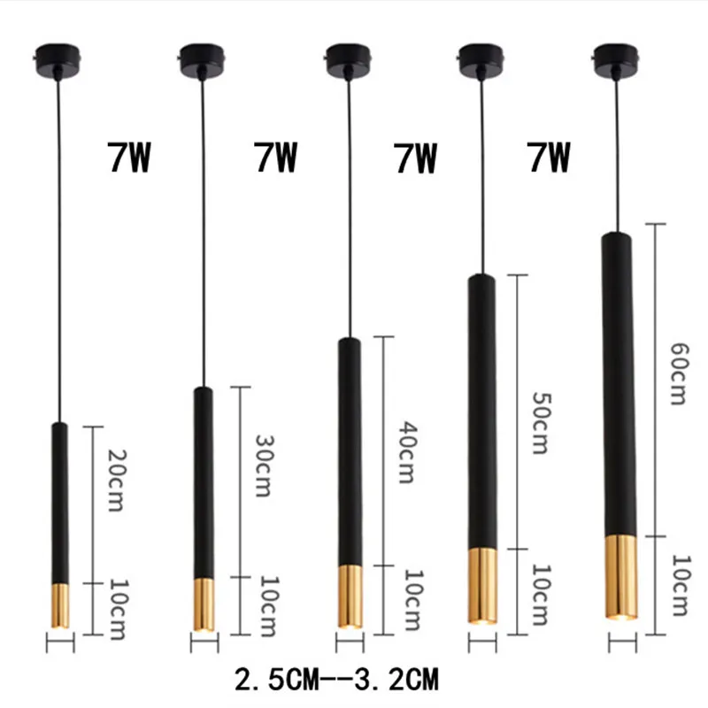 Imagem -02 - Cilindro Dimmable Led Luzes Pingente Lâmpadas de Tubo Longo Sala de Jantar Loja Decoração de Bar Lâmpada de Cabo Fundo Iluminação de Parede