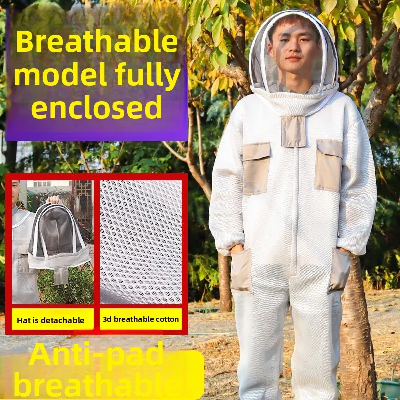 Anti-beekeeping Protective Clothing For Beekeeping New Thickened Full Body One-piece Bee Utensils 3D Breathable Anti-beekeeping