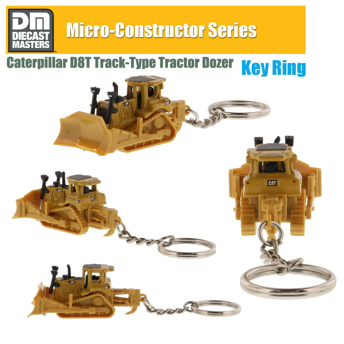 Nuevo llavero de gato Mini Constructor Tractor Dozer Turck llavero modelo fundido a presión para regalo de colección