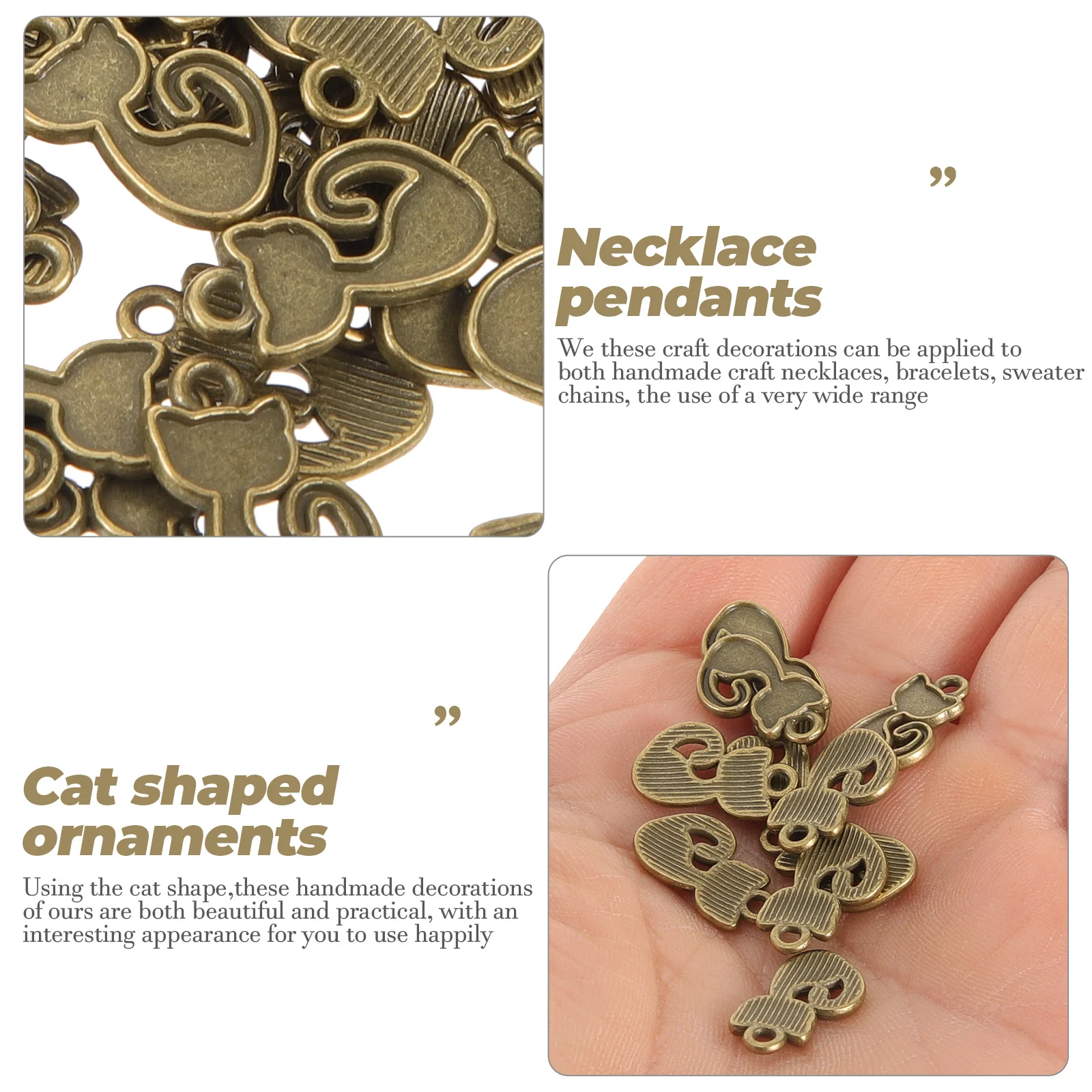 

100pcs Decor Pendant Vintage Cat Charms Craft Ornaments for Jewelry Making Necklace Bracelet Accessories Earrings Diy