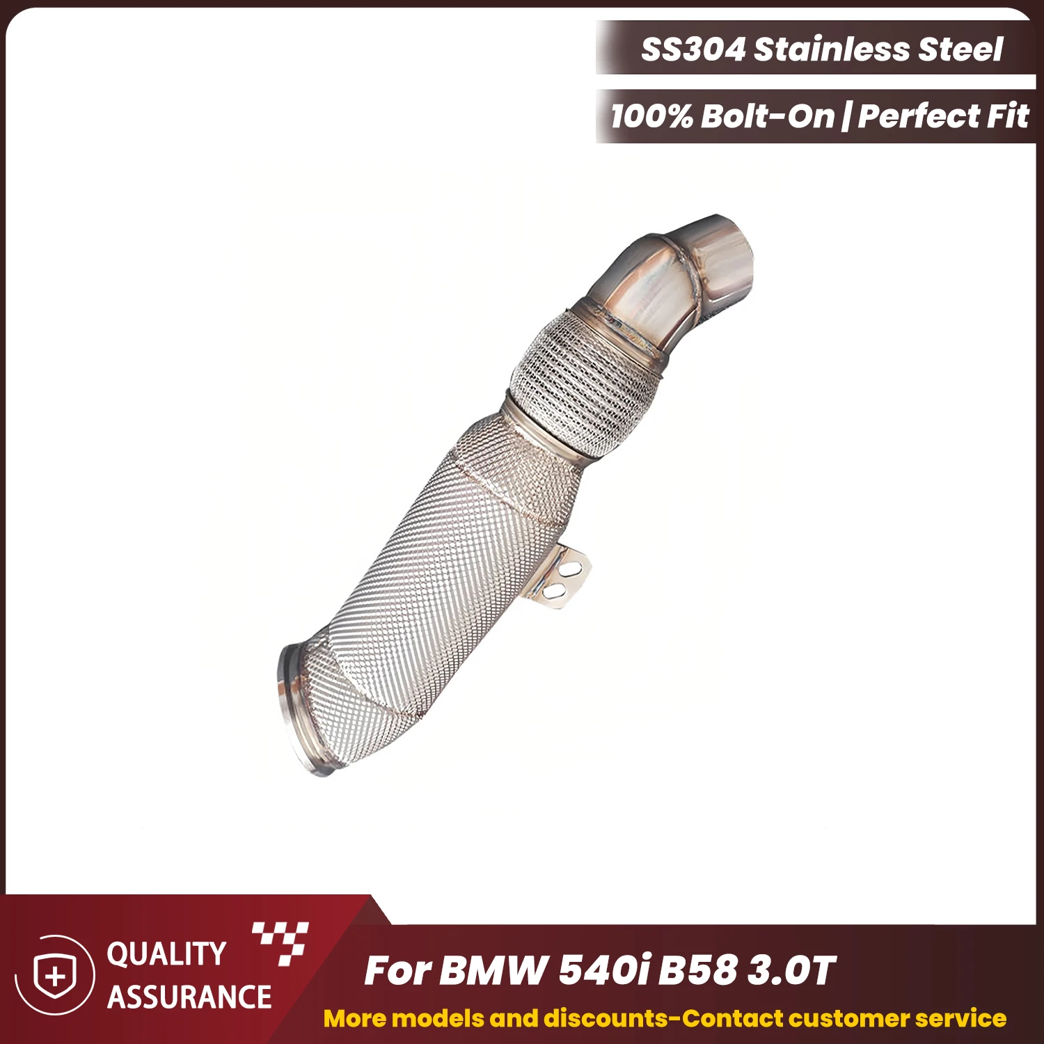 

ECCF Sports Downpipe With Heat Shield For BMW 540i B58 3.0T Aggressive Exhaust Sound High Flow Performance Upgrade