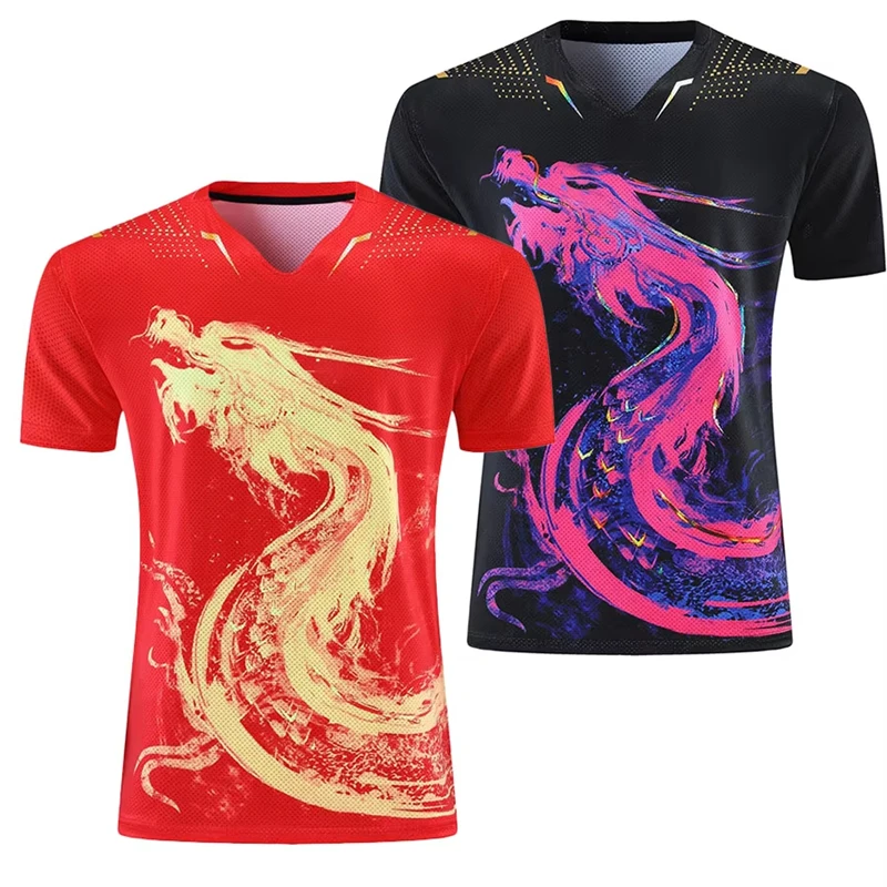 China Dragon Table Tennis Suit Jerseys Men Women Child Ping Pong Chinese Team Table Tennis Clothes Pingpong Soccer Sets Shirts