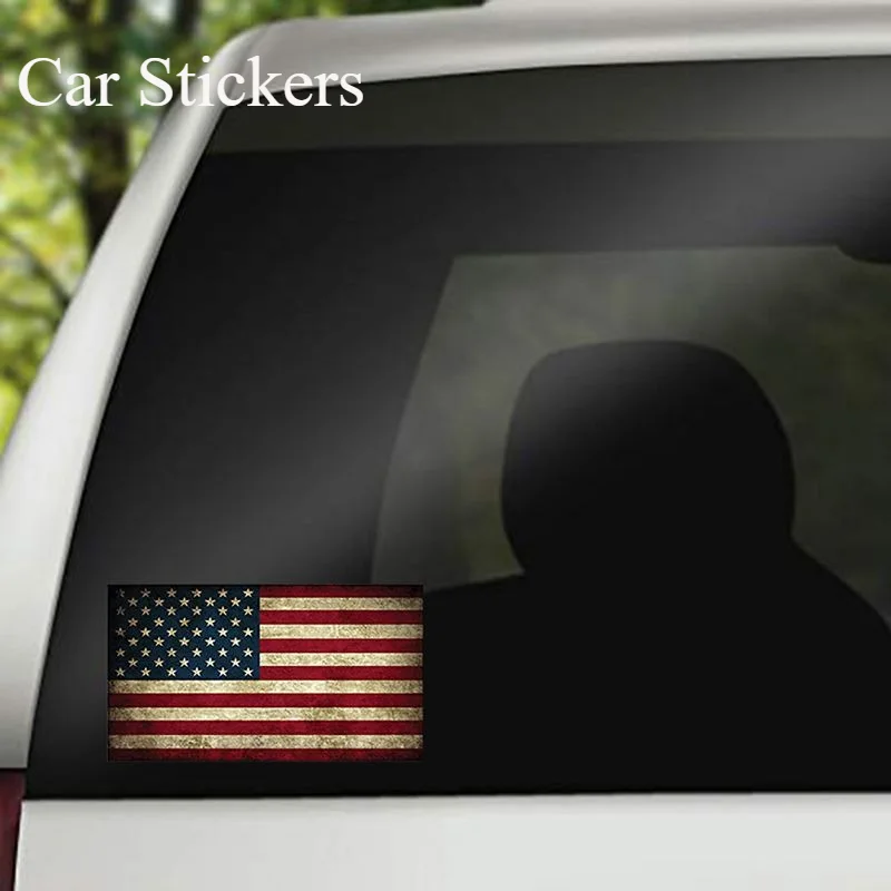 USA TATTERED Flag Naklejki samochodowe Naklejka na lusterko wsteczne 2 sztuki MIRRORED Amerykański zderzak 3D Wodoodporna naklejka winylowa Akcesoria samochodowe