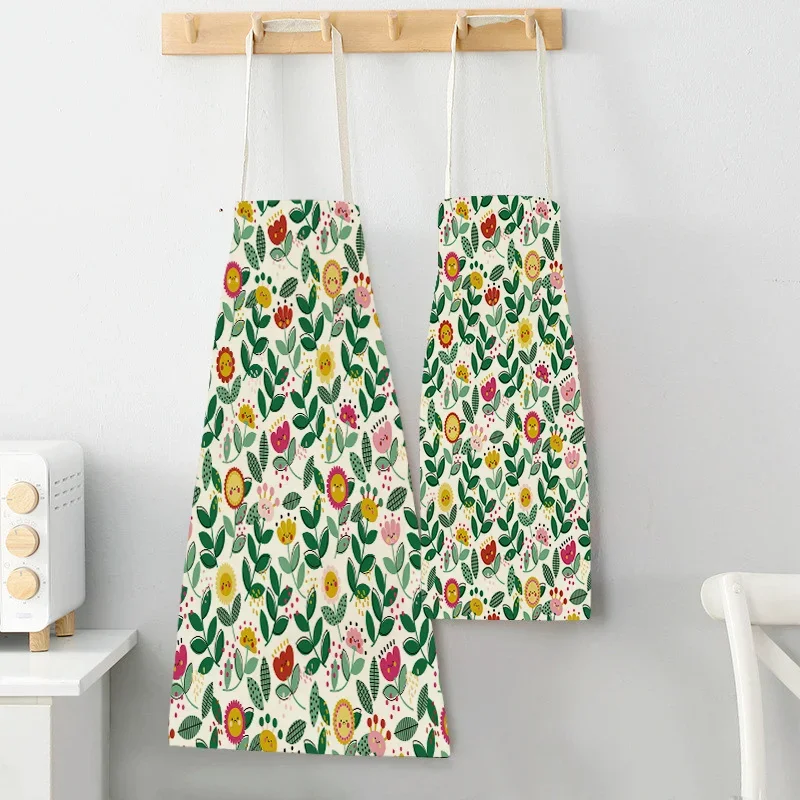 Nordic Simple Apron Clouds  Home Cooking Baking Kitchen Aprons  Fruit Leaves Coffee Shop Pinafores Cleaning Accessory 68-55cm