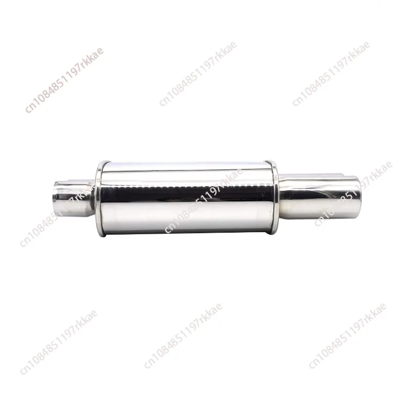 Stainless Steel Car Exhaust Muffler Pipes Racing Sport Tailpipe System Turbo Sound Boost Mufflers Tips 63mm Double Inlet Outlet