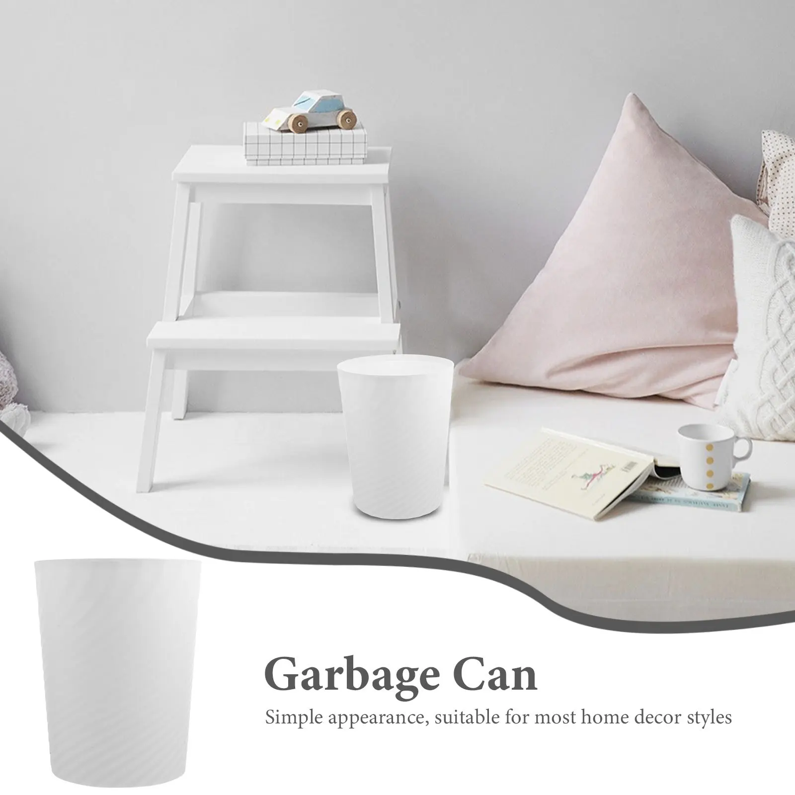 

2pcs Rectangular Trash Can No Lid Large Capacity For Kitchen Bathroom Living Room Office Bedroom Household Garbage Storage