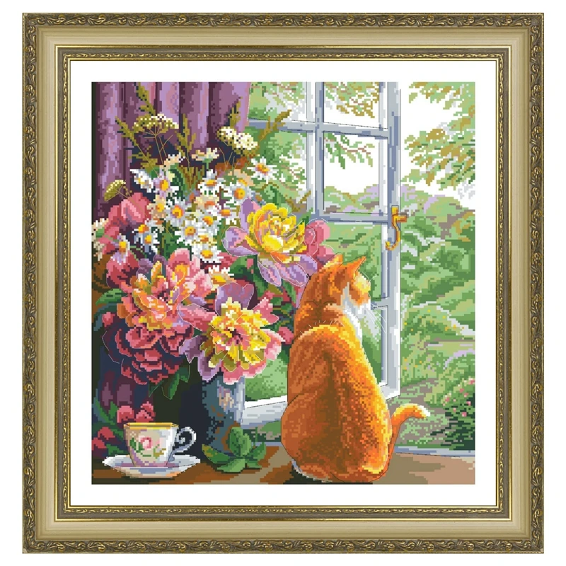 Summer day cross stitch kit aida 14ct 11ct count print canvas stitches embroidery DIY handmade