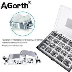 80Pcs/Box Orthodontic Band Dental Molar Band with Buccal Tube First Molar Band Loop Roth/MBT 022