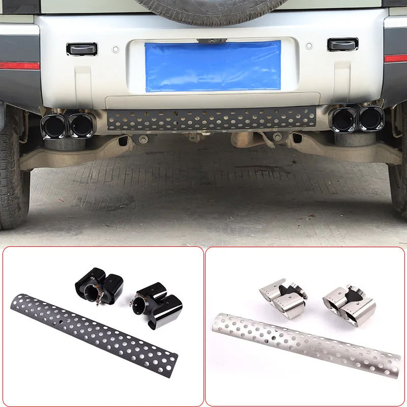 For Land Rover Defender 90 110 2020-2022 Stainless Steel Car Tail Throat Exhaust Muffler Dual Outlet Tailpipe Car Accessories