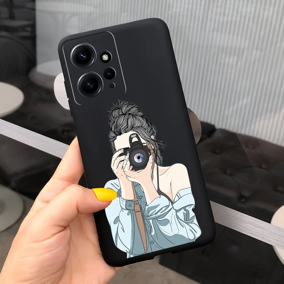 For Xiaomi Redmi Note 12 4G Case Cute Cartoon Girls Cover Soft Silicone Phone Case For Redmi Note 12 Pro+ Note12 Pro Plus Bumper