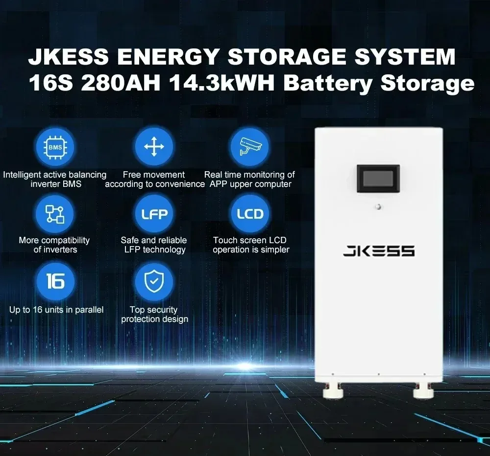 Zestawy obudów baterii JKESS DIY V19 PB2A16S20P BMS LifePo4 48V 280AH 320AH 15KWH Zestawy baterii Power Bank — zdjęcie produktu 4