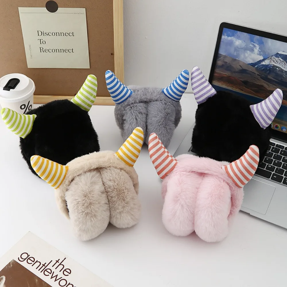 Christmas Gifts Cute Horns Rabbit Ear Warm Earmuffs Plush Rabbit Ear Ear Cover Cold Protection Soft Windproof Ear Cap Outdoor