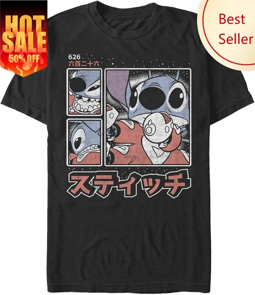 

Disney Men's Lilo Stitch Stitch Kanji T-Shirt