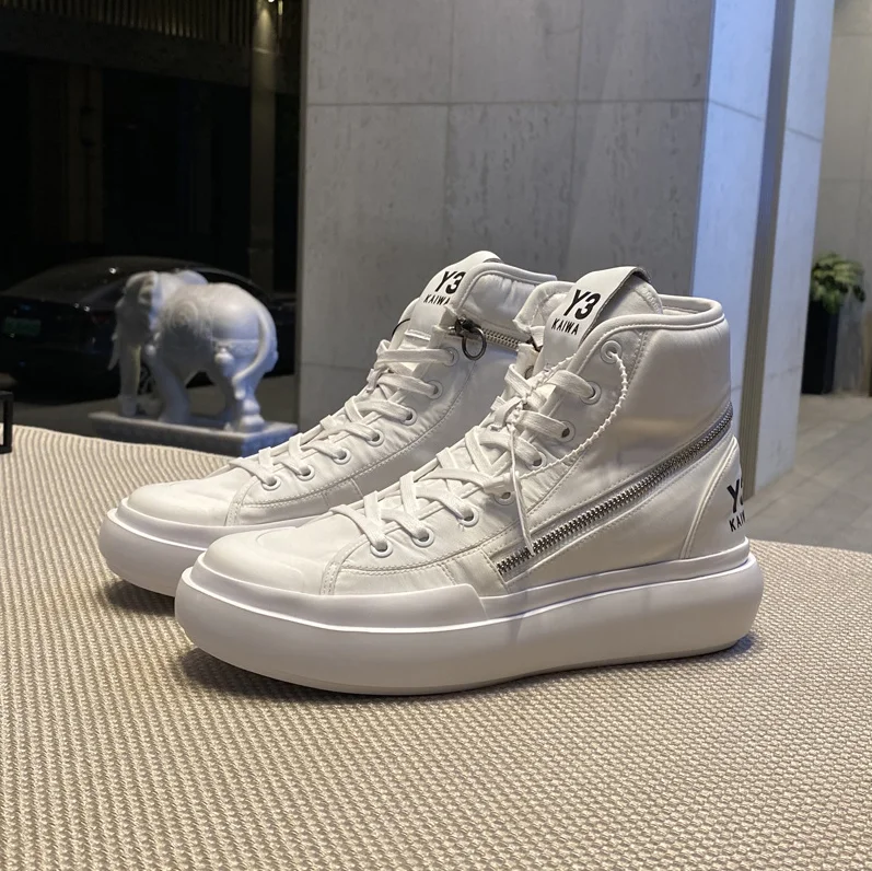 أحذية قماشية سميكة ذات نعل سميك، أحذية رجالية عالية الجودة، أحذية مشي رياضية صيفية قابلة للتنفس باللون الأسود #1