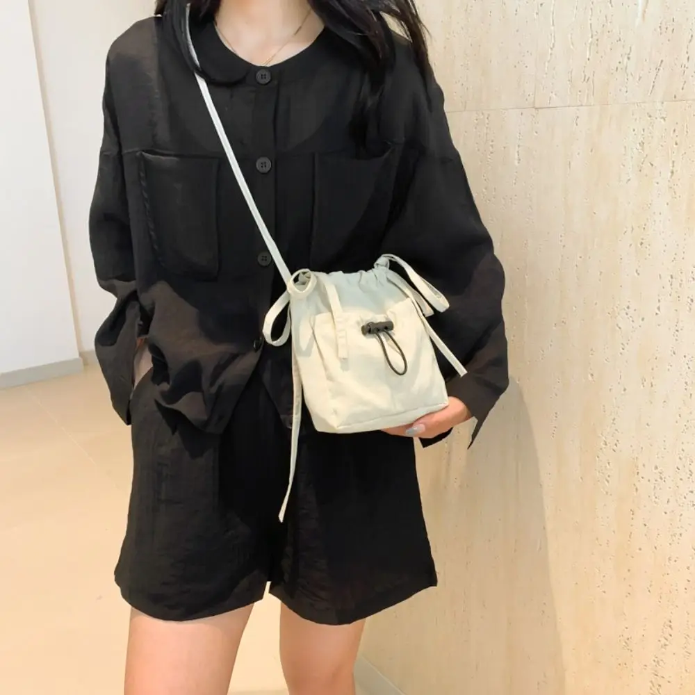 

Fashion Large capacity Women Shoulder Bag Reusable Simple Versatile Drawstring Crossbody Bag Cell Phone Purse Pouch Tote Bags