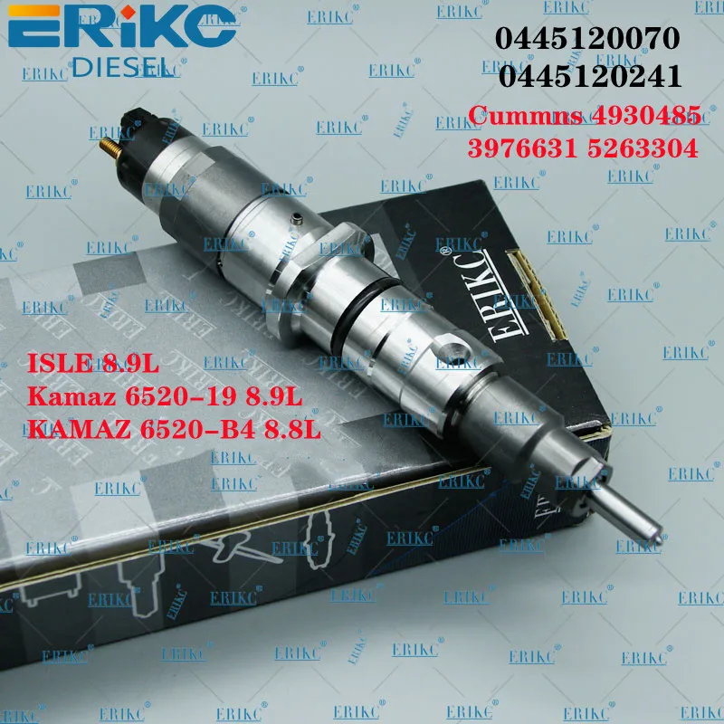 ERIKC 0445120070 Diesel Engine Parts Injector 0445120241 Cummns  4930485 3976631 5263304 for Kamaz 6520-19 8.9L 6520-B4 8.8L