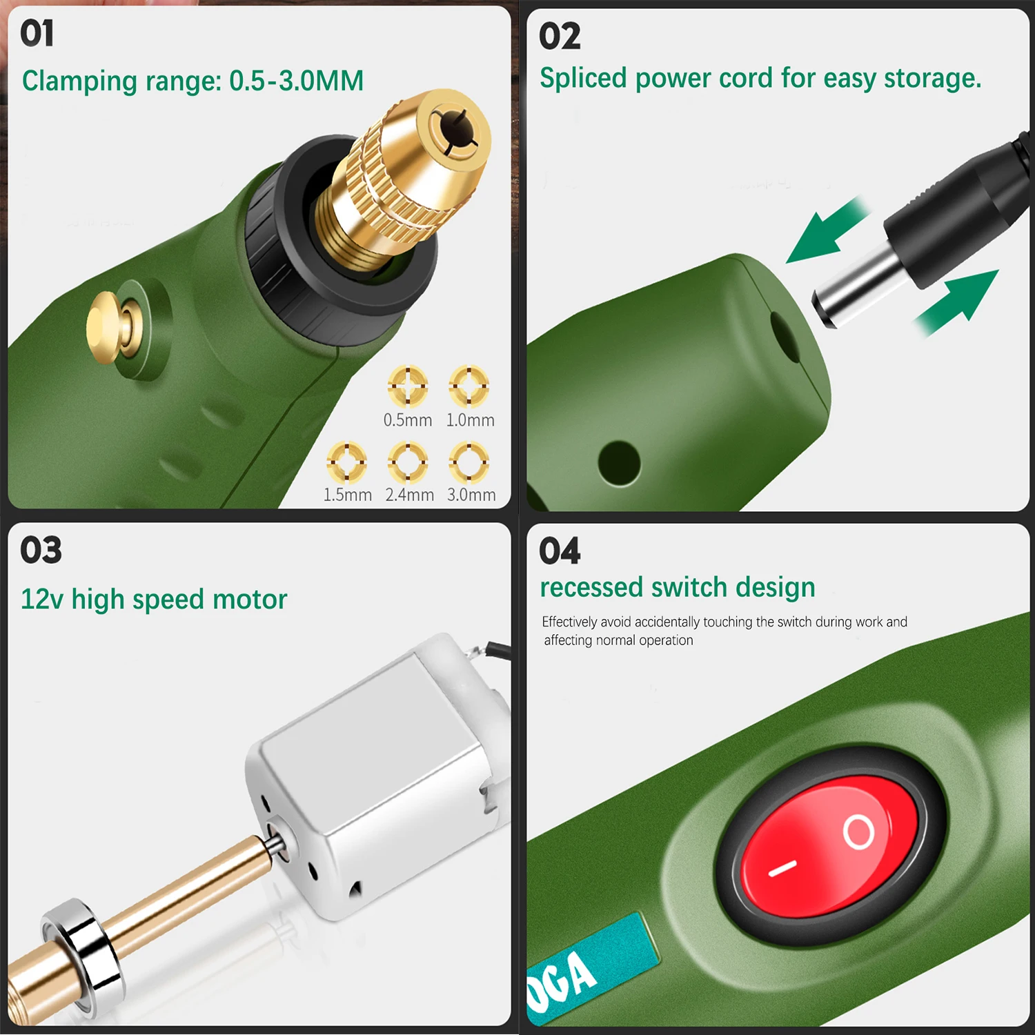 Mini Set di trapano elettrico ricarica Usb a velocità variabile per la creazione di gioielli in resina epossidica Kit di strumenti artigianali in