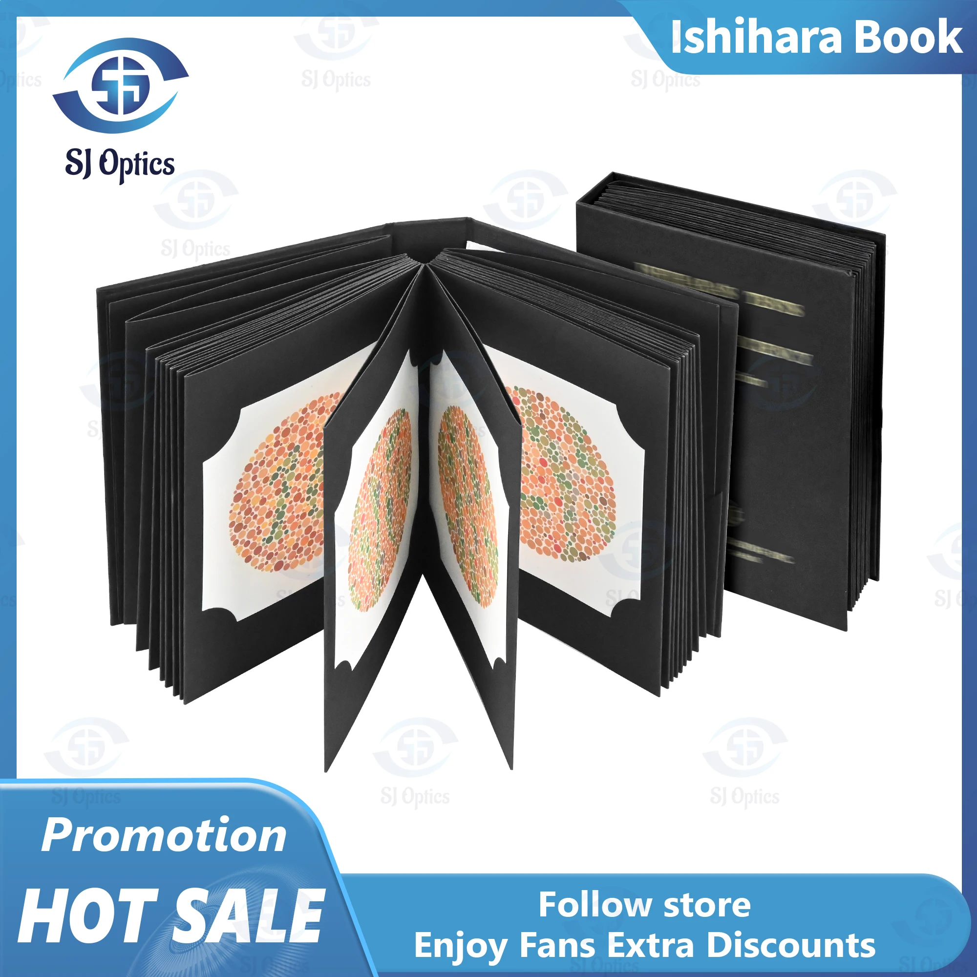 2025 New Edition Ishihara Book 38 Plates Optometry Color Blindness Color Deficiency Test Book HD Patterns Leather Cover 2 Pcs