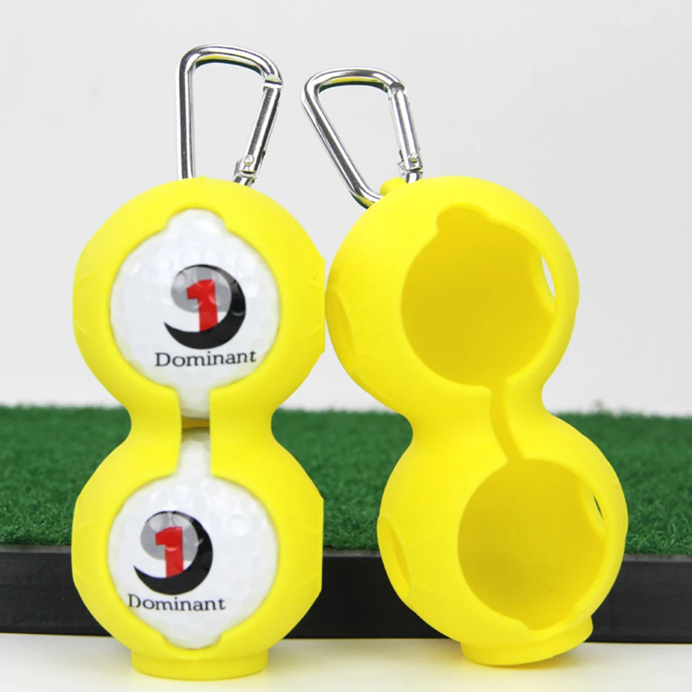 

Golf Ball 2 Balls Yellow Soft Silicone Clip Carrier Supply Accessories Storage Training Ball Holder With Clip Equipment