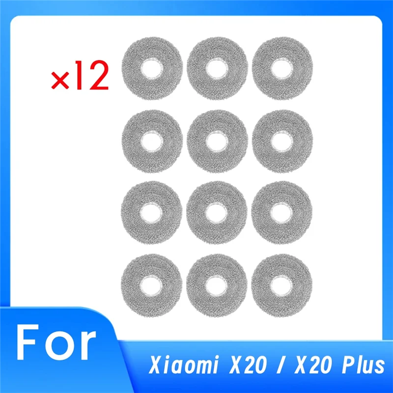 A88X 12 PCS Mop Pad For Xiaomi X20 / X20 Plus Vacuum Cleaner Accessories Mop Pads Replacement Spare