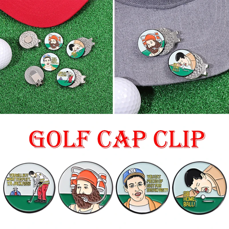 Funny Golf Hat Clip Enamel Magnetic Ball Marker Clip Baseball Cap Decorative Brooches Metal Lapel Badge Jewelry for Golf Lover