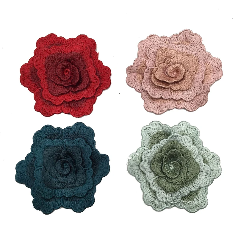 1pcs Embroidered Patches for Clothes Application Flower Sewing