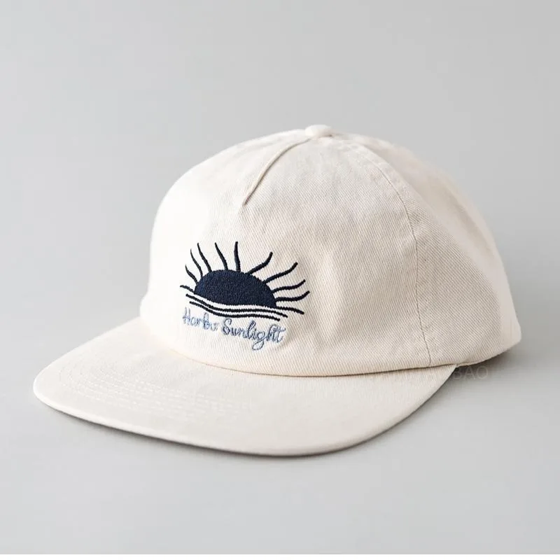 Retro Sun Embroidered Twill Baseball Hat American Casual Style Unstructured Cap Vintage Distressed Look Streetwear OOTD Cap