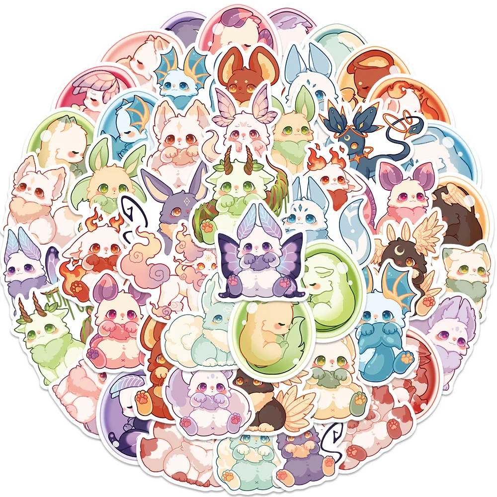 10/30/50PCS Kawaii Fantasy Creature Stickers Cartoon Graffiti Decals Kids Toy Gift DIY Fridge Helmet Phone Laptop Cute Sticker