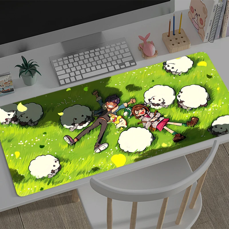 Игровой коврик для мыши P-Pokemons Аниме Коврик для мыши Офисный геймер Компьютерный нескользящий коврик для мыши HD Печать Большой настольный коврик Коврик для ПК Коврик для мыши