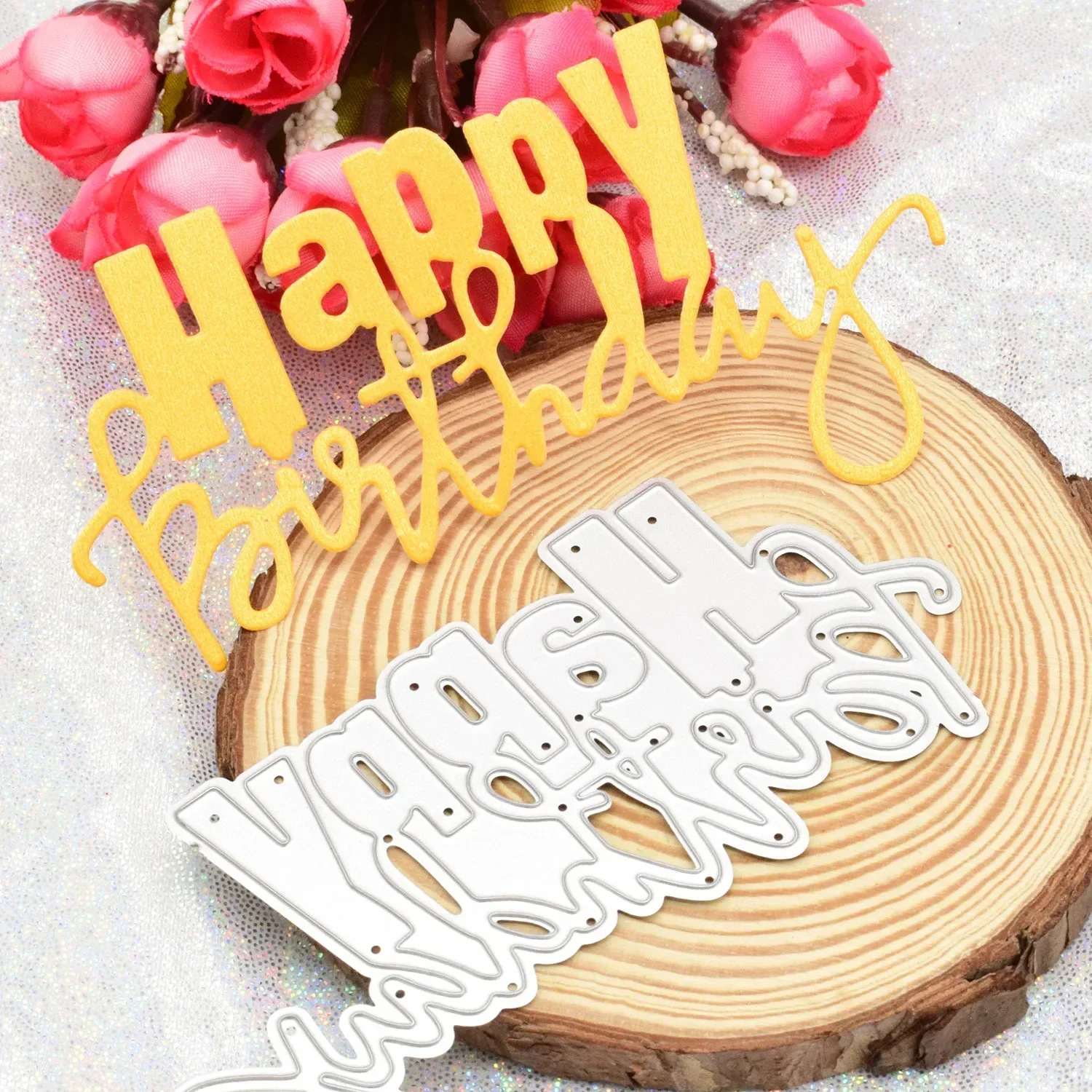 عيد ميلاد سعيد قطع يموت الاستنسل ، صنع خلفية ديي ، الحرف سكرابوكينغ