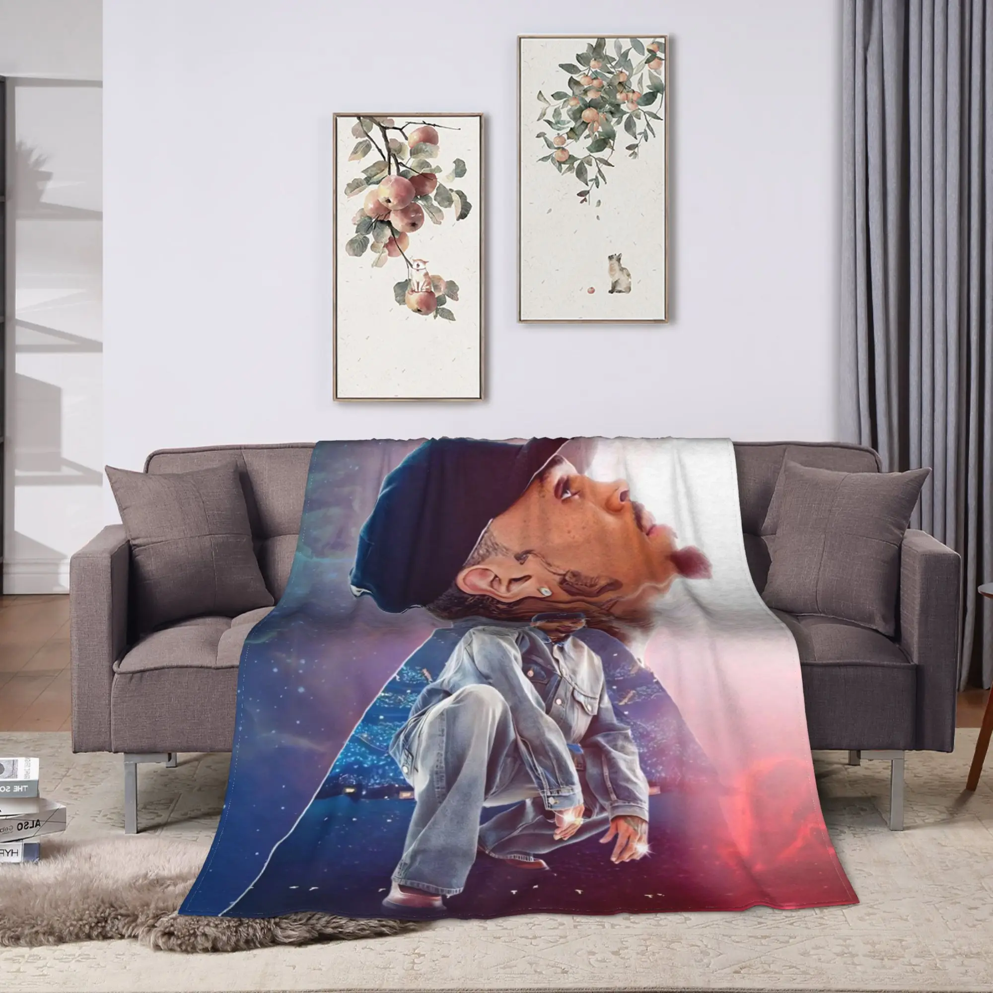 Chris Brown Breezy Bowl XX Tour Super Warm Blanket Children Plush Throw Blanket Fluffy Home Decor Flannel Bedspread Bed Cover