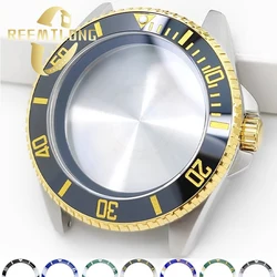 Bevelled ceramic ring For CASIO MDV-106 41x32.8mm watch outside dial ring With green luminous beads Movement Bezel Insert Ring