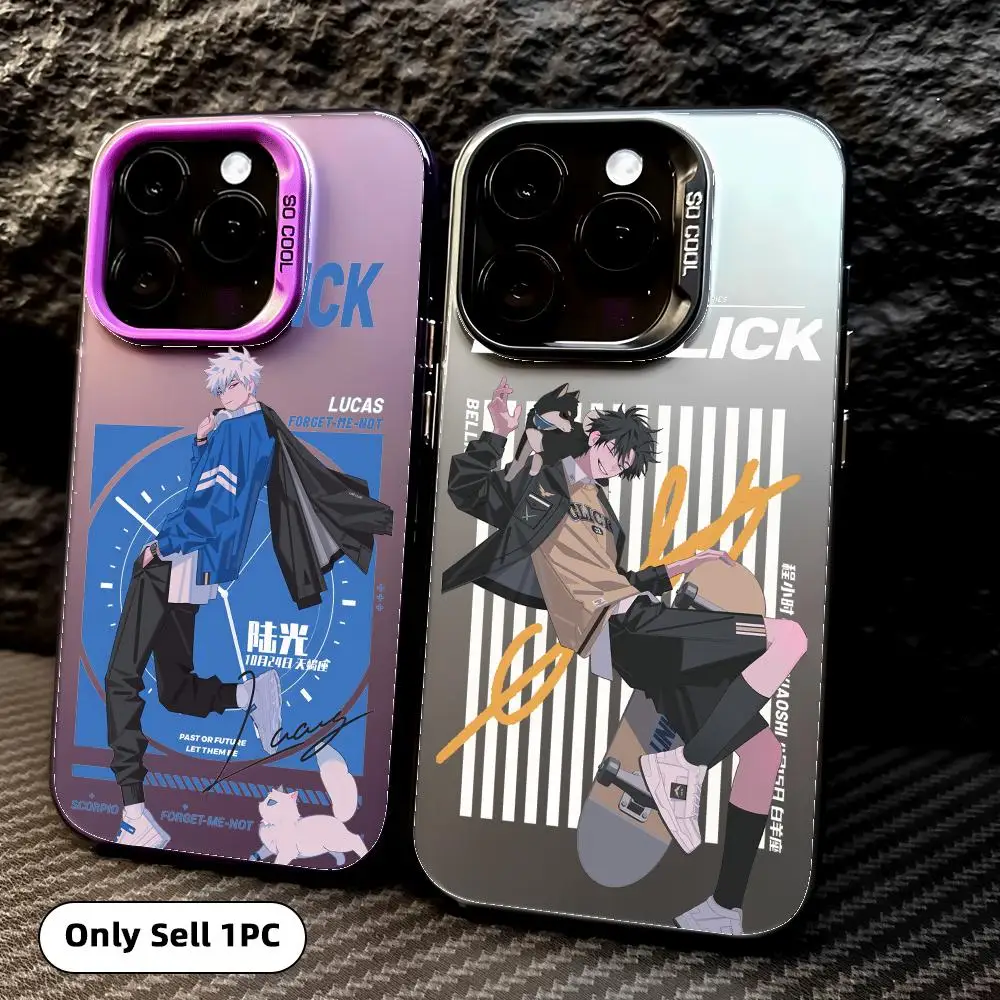 

LINK CLICK Phone Case For iPhone 17 16 15 14 13 12 11 Pro Max Air Colorful Matte Laser Aurora Shockproof