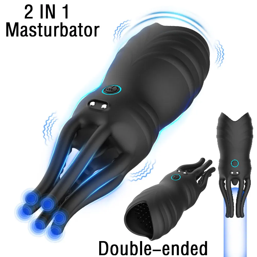 Male Masturbators Masturbation Cup Tentacle Penis Vibrator Trainer Clit Nipple Massager Adult Sexmachine Sex Toys for Men Couple